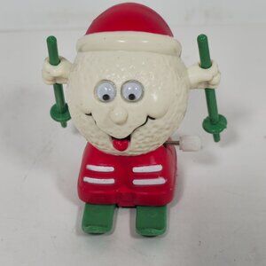 Wind-Up Skiing Santa Egg Toy By Russ Working Vintage Toy
